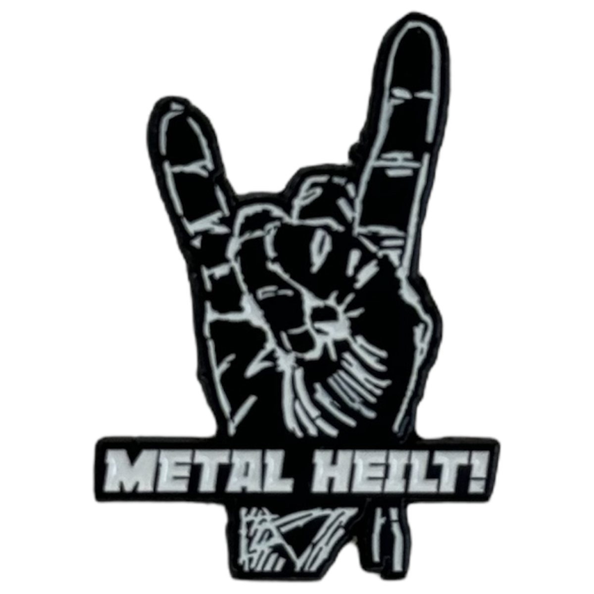 METAL HEILT - Pin 'METAL HEILT! Pommes (black/white)
